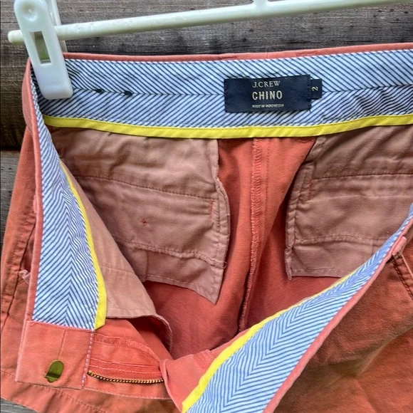 Women’s J. Crew Size 2 Orange Chinos Shorts Chic Cotton Blend - Picture 5 of 5